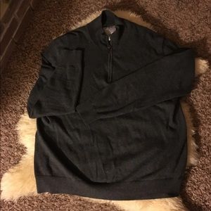 Grey cashmere half zip sweater